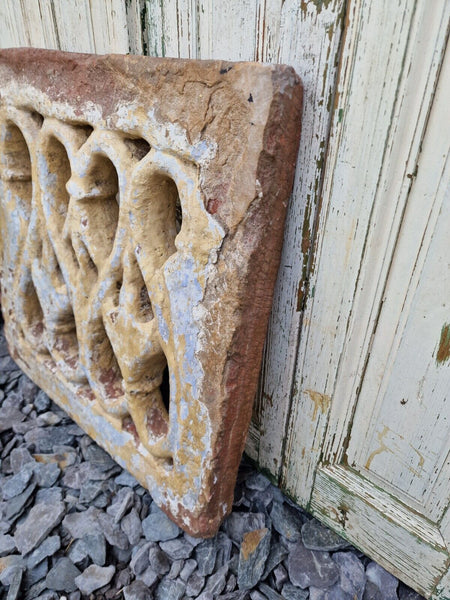 Antique Indian Hand Carved Stone Jhali Ventilation Window Home Garden Decor