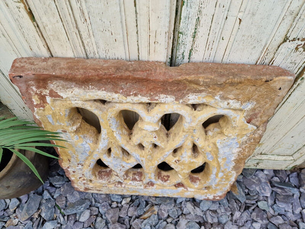 Antique Indian Hand Carved Stone Jhali Ventilation Window Home Garden Decor