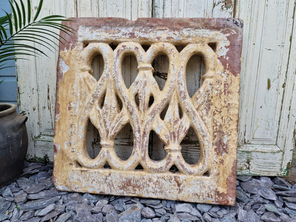 Antique Indian Hand Carved Stone Jhali Ventilation Window Home Garden Decor