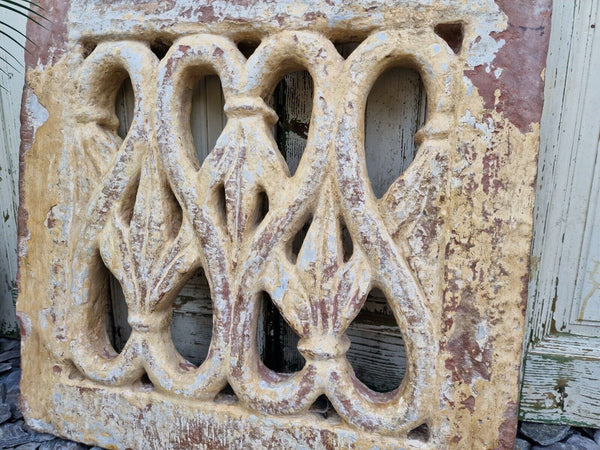 Antique Indian Hand Carved Stone Jhali Ventilation Window Home Garden Decor