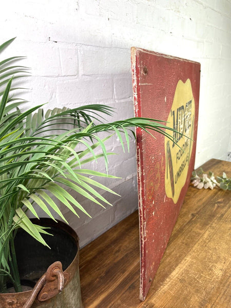 Vintage 1940's 1950's Midgie Folding Umbrellas Wooden Advertising Sign