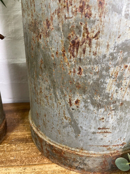 Vintage Large Rustic Galvanised Milk Churn Garden Planter Wedding Prop