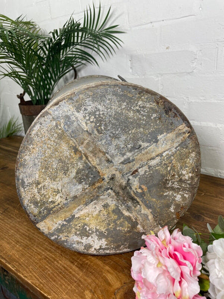 Vintage Large Rustic Galvanised Milk Churn Garden Planter Wedding Prop