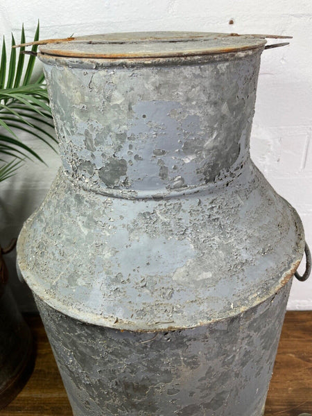 Vintage Large Rustic Galvanised Milk Churn Garden Planter Wedding Prop