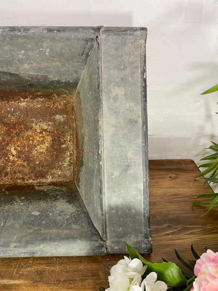 Vintage Large Galvanised Grape Hod Trough Garden Planter Pond Dog Bath Tub
