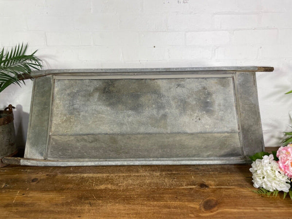 Vintage Large Galvanised Grape Hod Trough Garden Planter Pond Dog Bath Tub