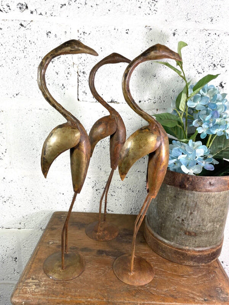 Rusty Reclaimed Recycled Metal Oil Drum Tin Swan Heron Bird Sculpture Garden