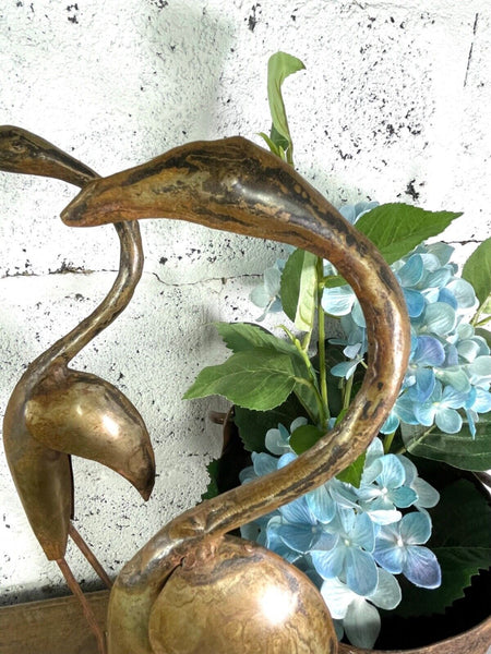 Rusty Reclaimed Recycled Metal Oil Drum Tin Swan Heron Bird Sculpture Garden