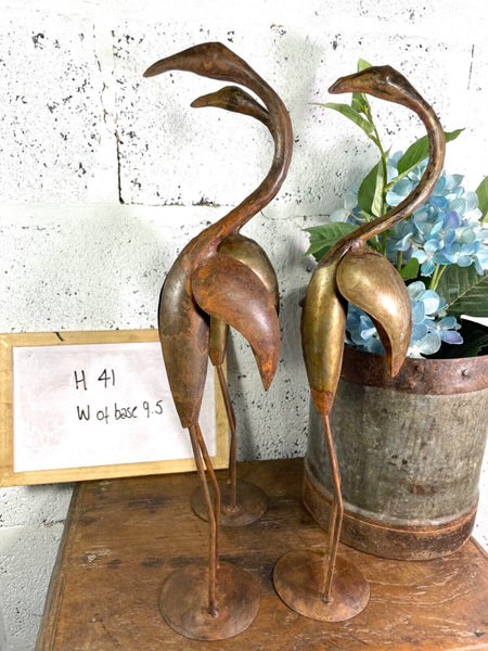 Rusty Reclaimed Recycled Metal Oil Drum Tin Swan Heron Bird Sculpture Garden