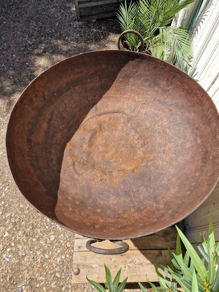 Very Large Antique Original Indian Kadai Fire Pit BBQ Drinks Ice Cooler Planter