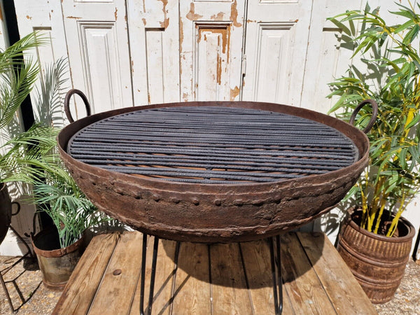 Very Large Antique Original Indian Kadai Fire Pit BBQ Drinks Ice Cooler Planter