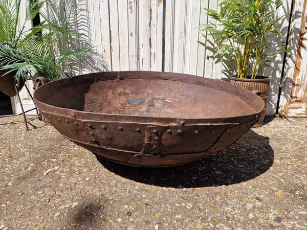 Very Large Antique Original Indian Kadai Fire Pit BBQ Drinks Ice Cooler Planter