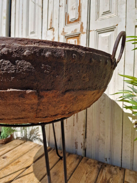 Very Large Antique Original Indian Kadai Fire Pit BBQ Drinks Ice Cooler Planter
