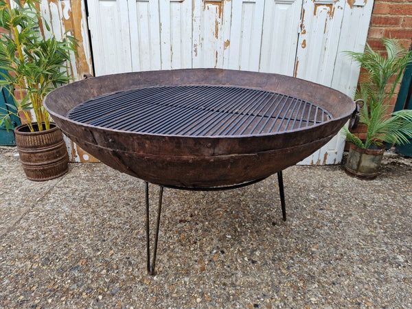 XL Giant Antique Original Indian Kadai Fire Pit BBQ Drinks Ice Cooler Planter