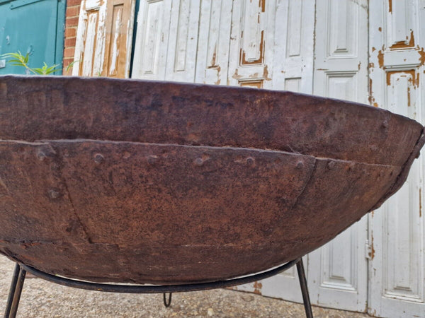XL Giant Antique Original Indian Kadai Fire Pit BBQ Drinks Ice Cooler Planter