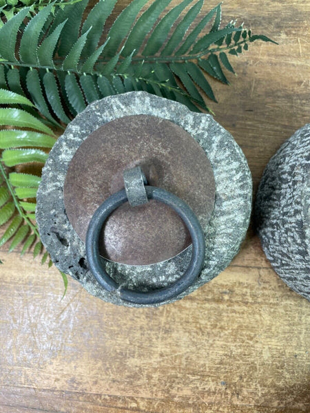 Rustic Reclaimed Solid Stone Indian Vagator Tent Marquee Weight Door Stop