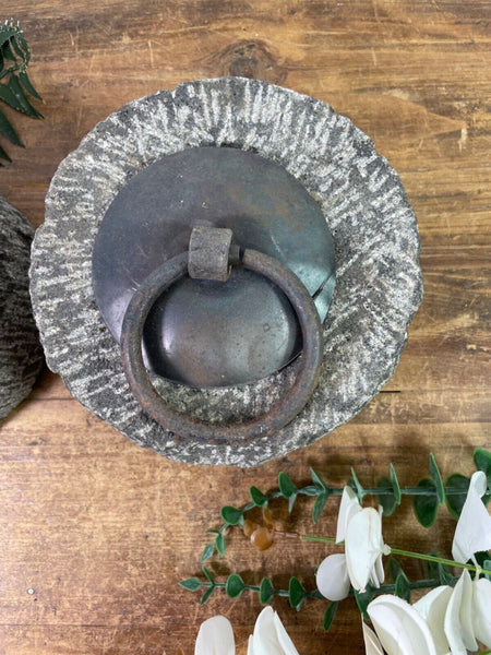 Rustic Reclaimed Solid Stone Indian Vagator Tent Marquee Weight Door Stop