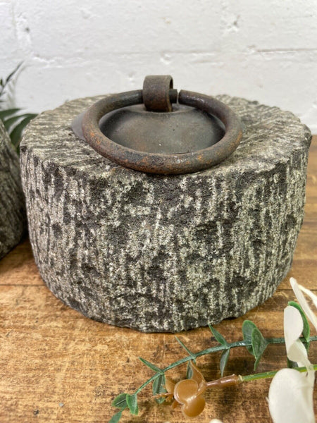 Rustic Reclaimed Solid Stone Indian Vagator Tent Marquee Weight Door Stop