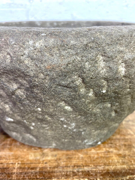 Vintage Rustic Hand Carved Solid Stone Mortar Bowl Dish