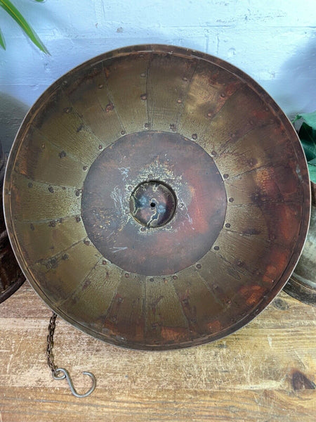 Rustic Reclaimed Riveted Iron Metal Ceiling Hanging Lamp Shade