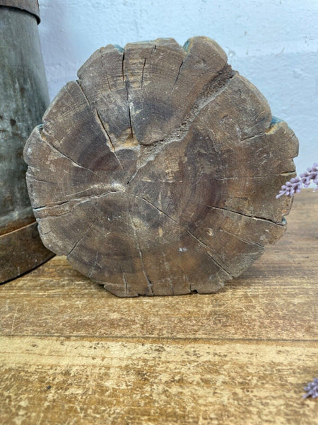 Vintage Reclaimed Hand Carved Indian Wooden Pillar Base Candle Holder Plinth