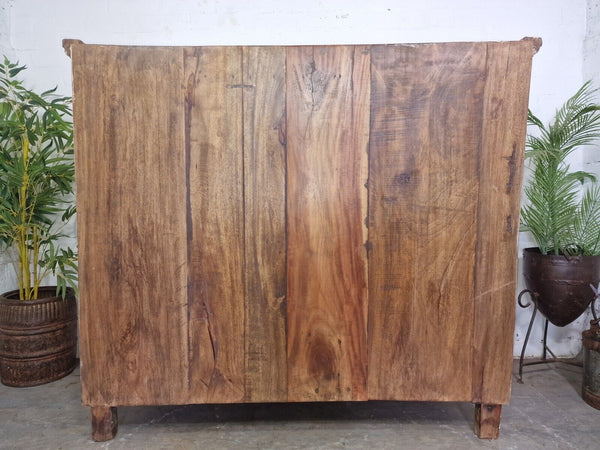 Vintage Indian Glazed Wooden Kitchen Bathroom Drinks Display Cabinet Sideboard