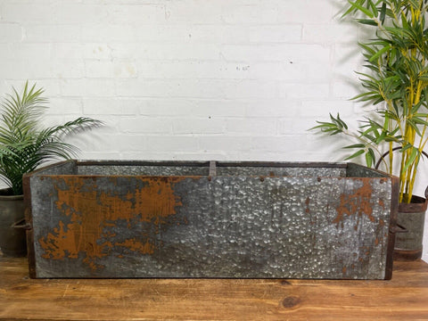 Vintage Reclaimed Galvanised 4ft Feeder Planter Trough Garden Planter Tub