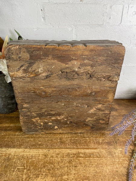 Vintage Reclaimed Hand Carved Indian Wooden Pillar Base Candle Holder Plinth