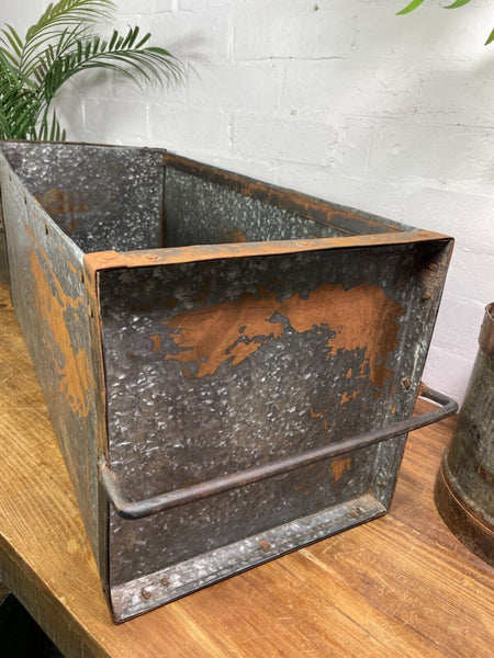 Vintage Reclaimed Galvanised Feeder Planter Trough Garden Planter Tub