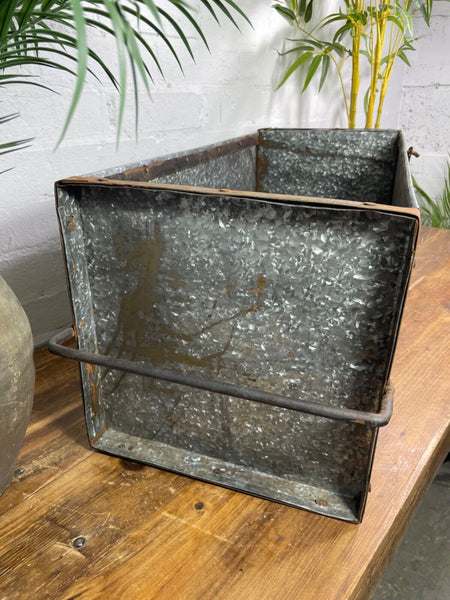 Vintage Reclaimed Galvanised Feeder Planter Trough Garden Planter Tub