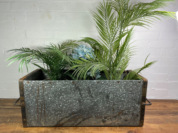 Vintage Reclaimed Galvanised Feeder Planter Trough Garden Planter Tub