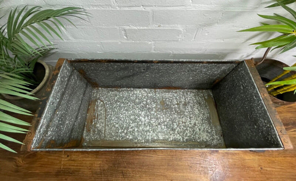 Vintage Reclaimed Galvanised Feeder Planter Trough Garden Planter Tub