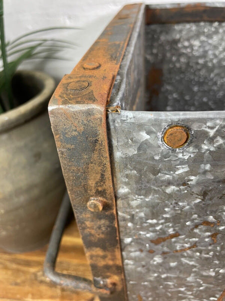 Vintage Reclaimed Galvanised Feeder Planter Trough Garden Planter Tub