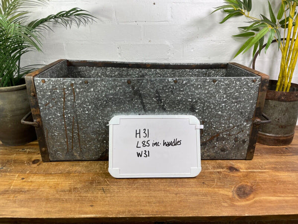 Vintage Reclaimed Galvanised Feeder Planter Trough Garden Planter Tub