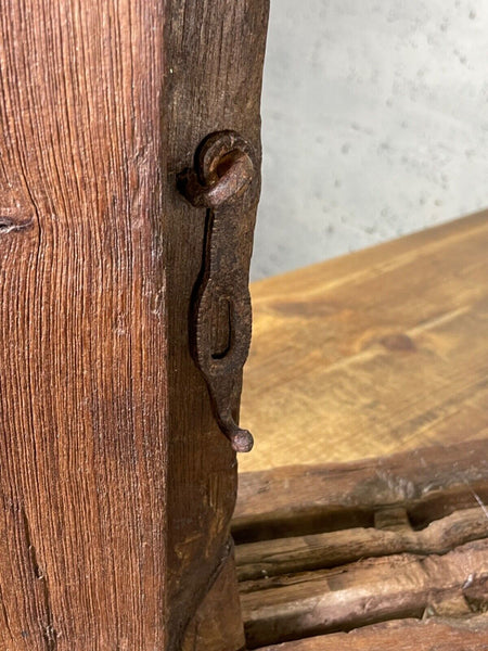 Vintage Antique Rustic Indian Wooden Window Frame Shutters Wall Garden Mirror