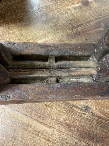Vintage Antique Rustic Indian Wooden Window Frame Shutters Wall Garden Mirror