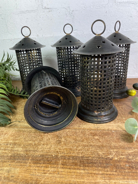 Rustic Reclaimed Vintage Style Hanging Candle Tealight Holder Lantern Lamp