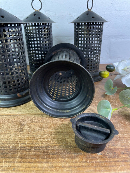 Rustic Reclaimed Vintage Style Hanging Candle Tealight Holder Lantern Lamp