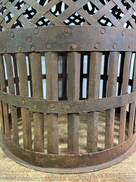 Vintage Rustic Reclaimed Metal Bird Cage Hanging Ceiling Pendant Light Shade