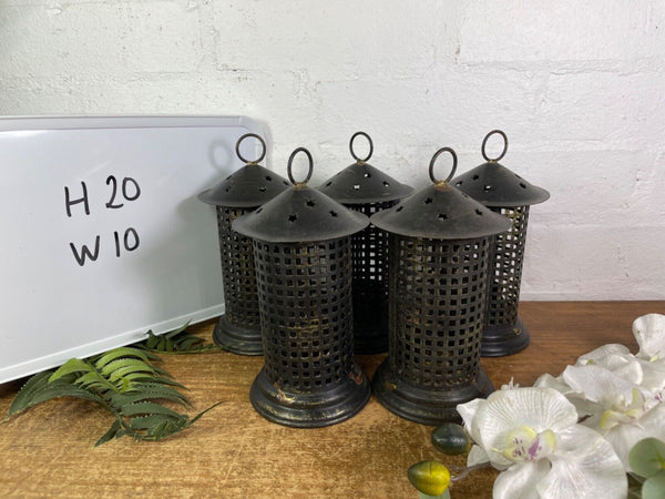 Rustic Reclaimed Vintage Style Hanging Candle Tealight Holder Lantern Lamp