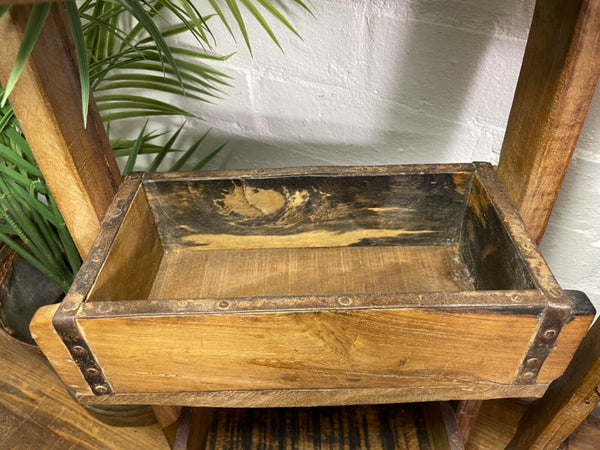 Vintage Reclaimed Rustic Indian Brick Mould Hanging Kitchen Shelves Spice Rack