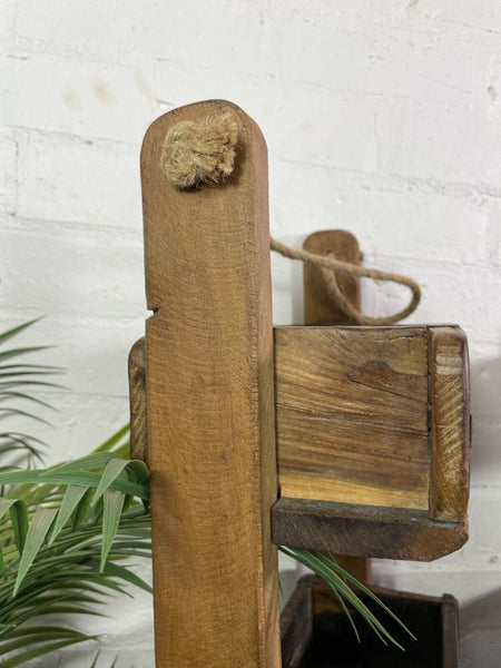 Vintage Reclaimed Rustic Indian Brick Mould Hanging Kitchen Shelves Spice Rack