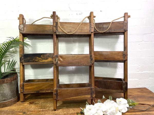 Vintage Reclaimed Rustic Indian Brick Mould Hanging Kitchen Shelves Spice Rack