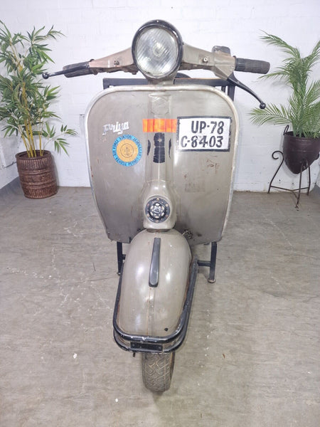 Original Vintage Indian Bajaj Vespa Style Scooter Bar Wine Rack Console Table