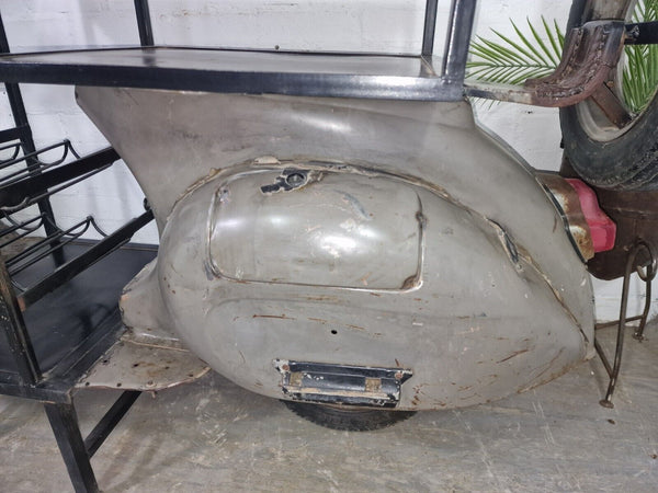 Original Vintage Indian Bajaj Vespa Style Scooter Bar Wine Rack Console Table