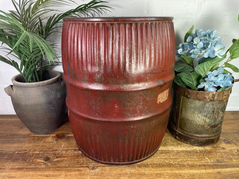 Large Vintage Reclaimed Original Heavy Duty Metal Dolly Tub Garden Planter