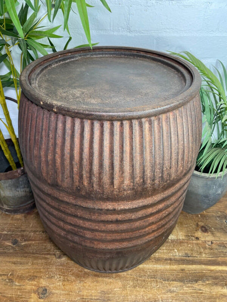 Large Vintage Reclaimed Original Heavy Duty Metal Dolly Tub Garden Planter