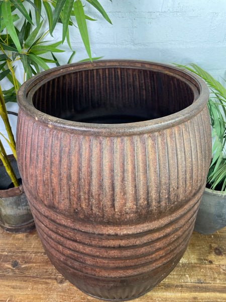 Large Vintage Reclaimed Original Heavy Duty Metal Dolly Tub Garden Planter