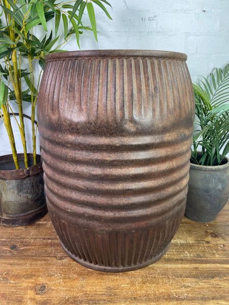 Large Vintage Reclaimed Original Heavy Duty Metal Dolly Tub Garden Planter