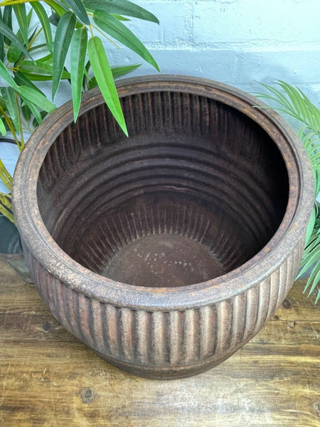 Large Vintage Reclaimed Original Heavy Duty Metal Dolly Tub Garden Planter
